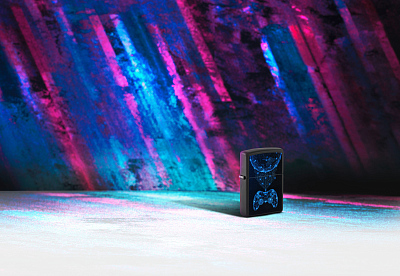 Зажигалка ZIPPO Gaming с покрытием Black Matte, латунь/сталь, черная, матовая, 38x13x57 мм