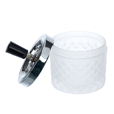 Пепельница S.Quire круглая, сталь, покрытие хром, стекло, белая, 90 мм