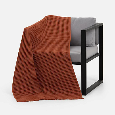 Плед вафельный Elenglect, оранжевый