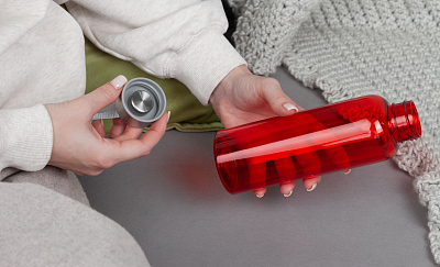 Бутылка для воды "H2O" 500 мл, красный