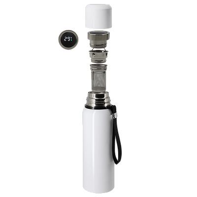 Термос S-travel New с датчиком температуры 600 мл. (белый)