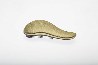 Щетка массажная DEWAL BEAUTY, для легкого расчесывания волос, большая с ручкой цвет золотисто-черный