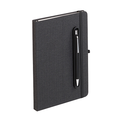 Блокнот "Magnet" с ручкой Trade на магните, с подставкой под смартфон, черный (Чёрный)