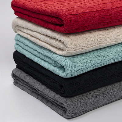 Плед Fado вязаный, аква (без подарочной коробки)