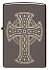 Зажигалка ZIPPO Celtic Cross Design с покрытием Black Ice®, латунь/сталь, черная, 38x13x57 мм - Фото 2