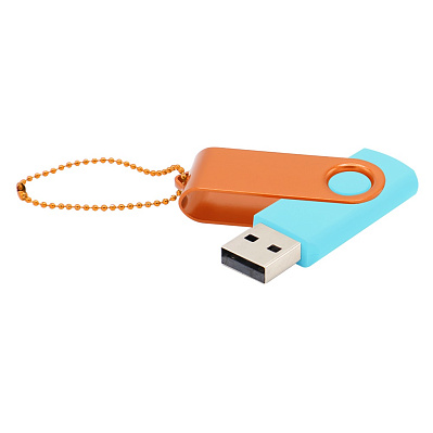 Флешка Designer To Go 2.0 USB 16Gb  (Бирюзовый/Оранжевый)