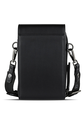 Сумка наплечная BUGATTI Almata, чёрная, полиуретан, 11х4х19 см