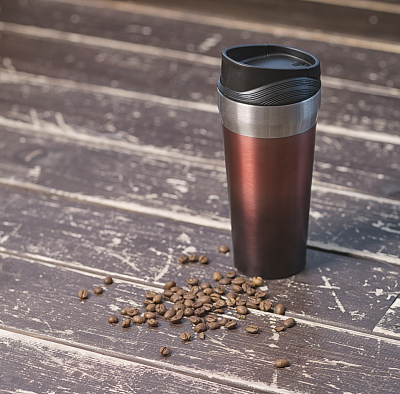 Термостакан с присоской "Константа" 420 мл, черный с красным