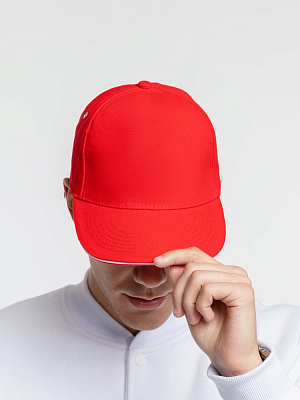 Бейсболка Classic, красная с белым кантом