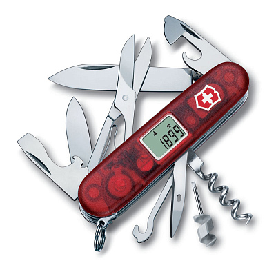 Нож перочинный VICTORINOX Traveller, 91 мм, 27 функций, полупрозрачный красный