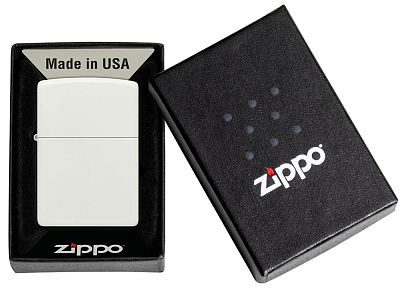 Зажигалка ZIPPO Classic с покрытием White Matte, латунь/сталь, белая, матовая, 38x13x57 мм