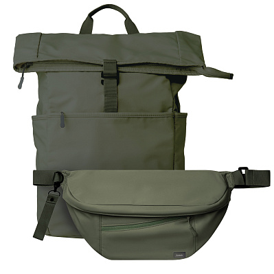 Подарочный набор Boston  (рюкзак, сумка cross body) (Зеленый)