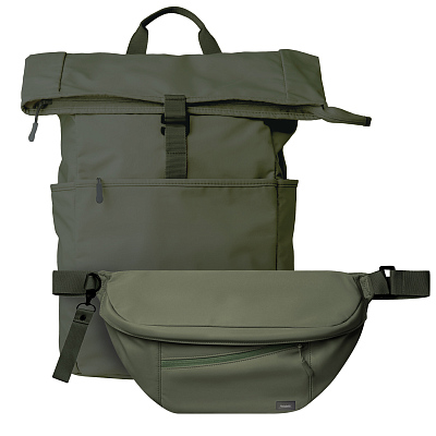 Подарочный набор Boston  (рюкзак, сумка cross body) (Зеленый)