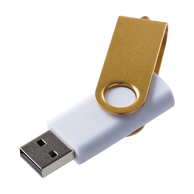 Флешка Twist Color, белая с желтым, 8 Гб (Желтый)