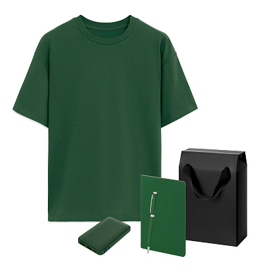 Набор с одеждой RUST (футболка, аккумулятор, блокнот, ручка) , M/L (Зеленый)