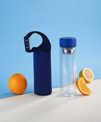 Заварочный термос "Остин" 320 мл в чехле, синий