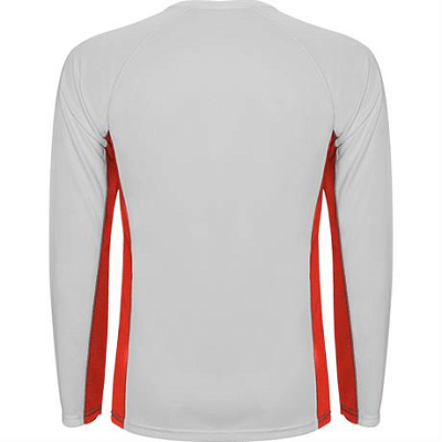 Спортивная футболка SHANGHAI L/S мужская, БЕЛЫЙ/КРАСНЫЙ 2XL