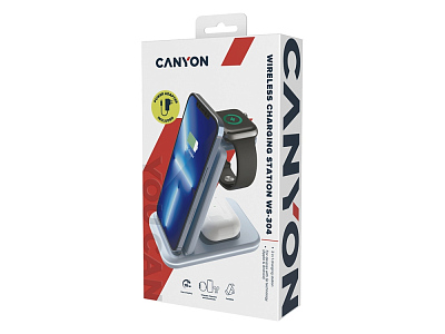 Беспроводное зарядное устройство 3-в-1 WS-304, 15 Вт