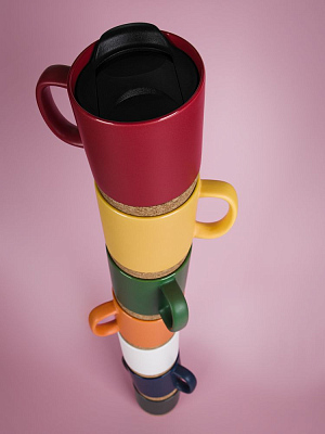 Кружка с пробковой подставкой Corky Walk, серая