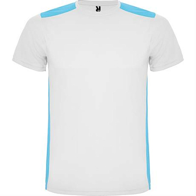 Спортивная футболка DETROIT мужская, БЕЛЫЙ/БИРЮЗОВЫЙ XL (Белый/бирюзовый)