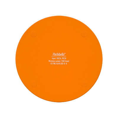 Беспроводное зарядное устройство с подсветкой 15W Аурис (Auris), оранжевое