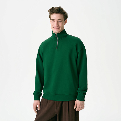 Толстовка на молнии унисекс Флоу (Flow), зеленая, размер 3XL/4XL (Зеленый)
