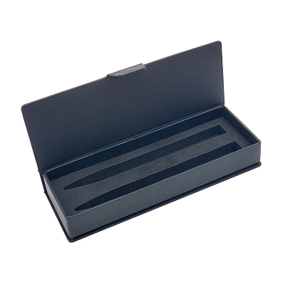 ФУТЛЯР ПОДАРОЧНЫЙ ИЗ ЭКОКОЖИ ПОД ДВЕ РУЧКИ, ЧЕРНЫЙ