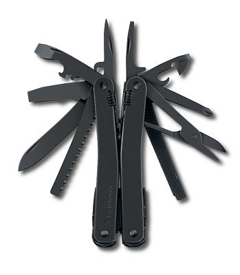 Мультитул VICTORINOX SwissTool Spirit XBS, 105 мм, 27 функций, чёрный, в нейлоновом чехле