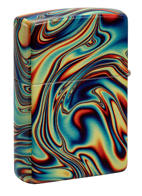 Зажигалка ZIPPO Swirl с покрытием Glow In The Dark Green, латунь/сталь, разноцветная, 38x13x57 мм