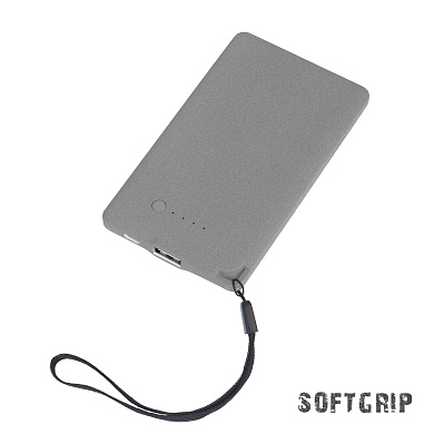 Зарядное устройство "Камень" с покрытием soft grip, 4000 mAh в подарочной коробке, черный #  (Серый)