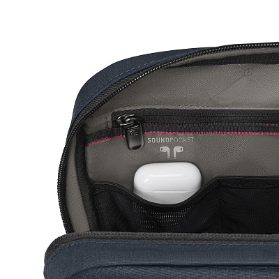 Сумка через плечо VICTORINOX Architecture Urban2 Crossbody Bag,синий, полиэстер/кожа, 9x22x28 см, 6 л