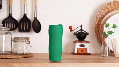 Термостакан "Монтана" 400 мл, покрытие soft touch, зеленый