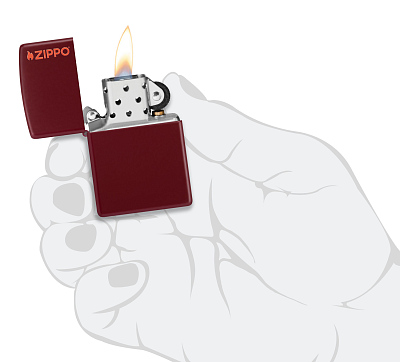 Зажигалка ZIPPO Logo с покрытием Merlot, латунь/сталь, бордовая, глянцевая, 38x13x57 мм