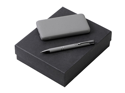 Подарочный набор Color it с металлической ручкой и повербанком (Серый)