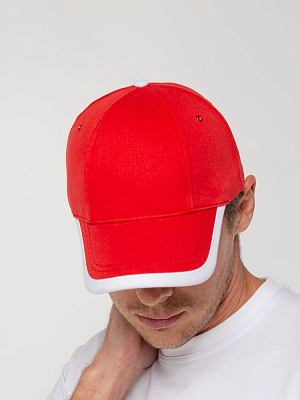 Бейсболка Honor, красная с белым кантом