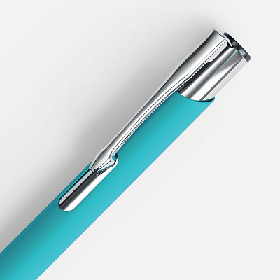Ручка шариковая Keskus Soft Touch, бирюзовая