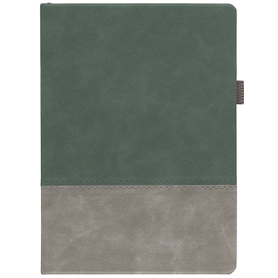 Ежедневник Horizon, недатированный  с зеленым (Серый)
