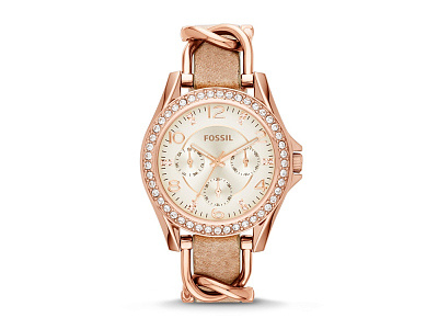 Часы наручные, женские (Корпус- розовое золото, циферблат- бежевый, крепление- бежевый, розовое золото)