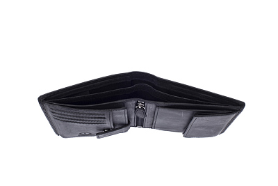 Бумажник KLONDIKE Yukon, натуральная кожа в черном цвете, 10 х 2 х 12,5 см