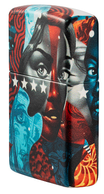 Зажигалка Zippo Tristan Eaton с покрытием White Matte, латунь/сталь, разноцветная, 38x13x57 мм