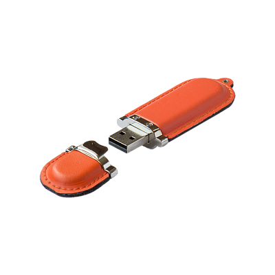 Кожа 14 , 16Гб, переходник мини-универсальный (Оранжевый)