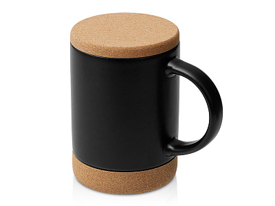 Кружка с пробковым дном и крышкой Корк & Бон (Чёрный)