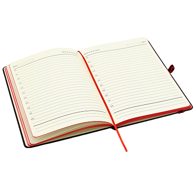 Ежедневник A5 недатированный Sir Lewis в твёрдом переплёте, красный кант