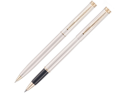 Набор Pen and Pen: ручка шариковая, ручка-роллер (Серебристо-бежевый)