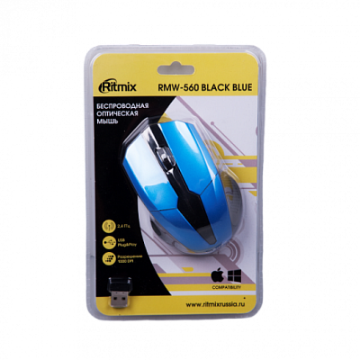 Мышь беспроводная RITMIX RMW-560, синий