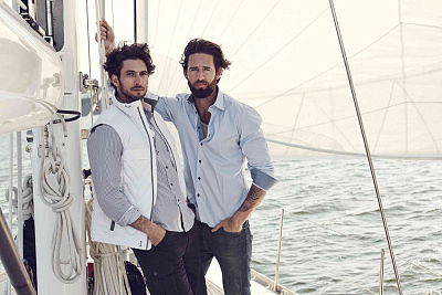 Рубашка мужская в полоску Reno, темно-синяя