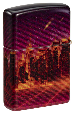 Зажигалка ZIPPO Cyber City с покрытием 540 Matte, латунь/сталь, оранжевая 38x13x57 мм