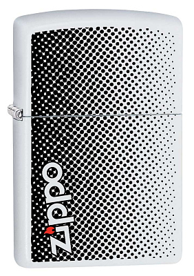 Зажигалка ZIPPO Logo с покрытием White Matte, латунь/сталь, белая, матовая, 38x13x57 мм