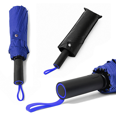 Кастомизированный автоматический складной зонт Altor, синий (Синий/Синий)