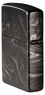 Зажигалка ZIPPO Marble Pattern с покрытием High Polish Black, латунь/сталь, чёрная, 38x13x57 мм